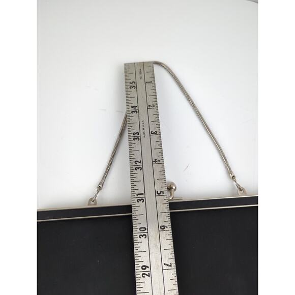 Elegant Black Clutch with Silver Accents - Picture 7 of 10